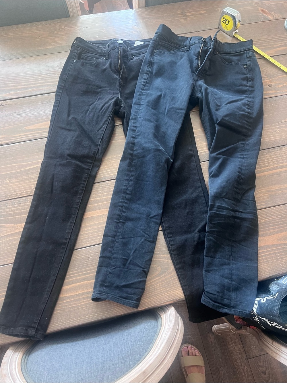 Two pair of black jeans